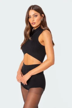 Marcus High Neck Knit Crop Top