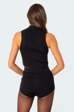 Marcus High Neck Knit Crop Top