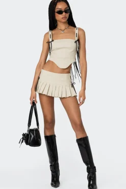 Margaret Pleated Ribbon Mini Skort