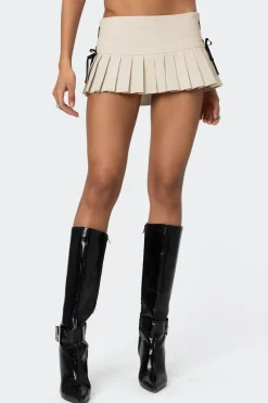 Margaret Pleated Ribbon Mini Skort