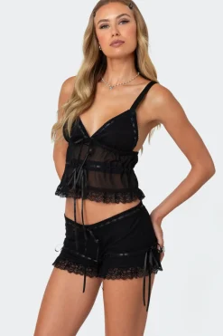 Marielle Sheer Ribbon Tank Top