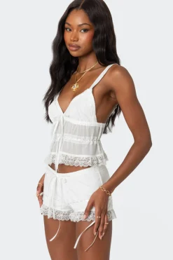 Marielle Sheer Ribbon Tank Top