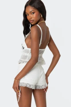 Marielle Sheer Ribbon Tank Top
