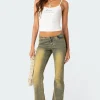 Maris Low Rise Washed Flared Jeans