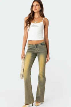 Maris Low Rise Washed Flared Jeans