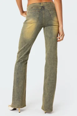 Maris Low Rise Washed Flared Jeans