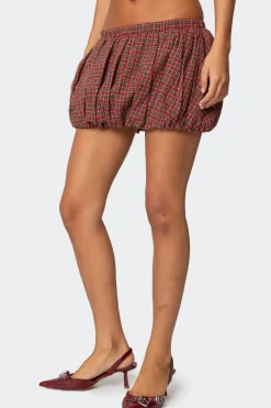 Marlene Plaid Bubble Mini Skirt