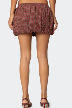 Marlene Plaid Bubble Mini Skirt