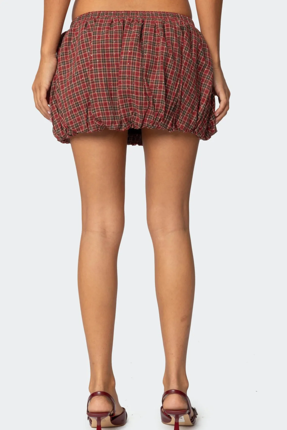 Marlene Plaid Bubble Mini Skirt