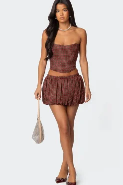 Marlene Plaid Lace Up Corset