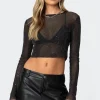Marly Sheer Shimmer Sequin Top