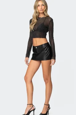 Marly Sheer Shimmer Sequin Top