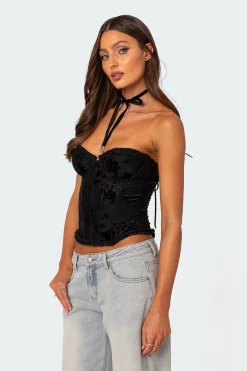 Marnie Velvet Embroidered Corset