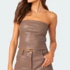 Martine Faux Leather Tube Top