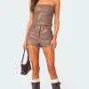 Martine High Rise Faux Leather Shorts