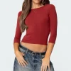 Mary Quarter Sleeve Wide Neck Top