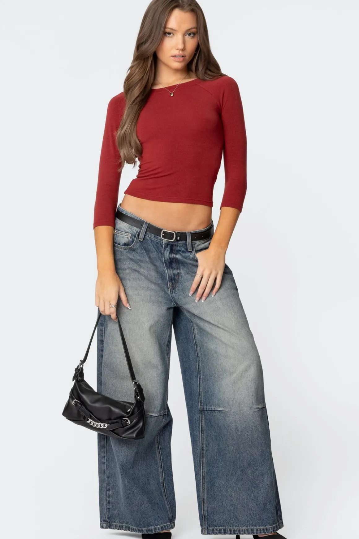 Mary Quarter Sleeve Wide Neck Top