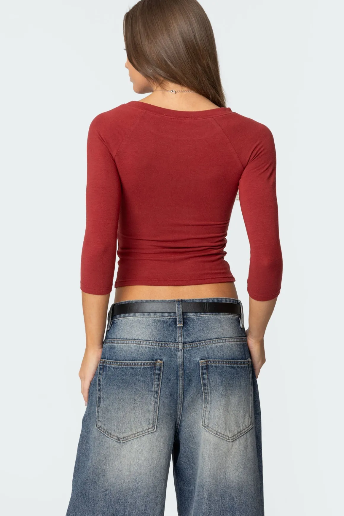Mary Quarter Sleeve Wide Neck Top