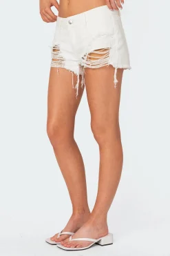 Matilda Low Rise Distressed Denim Shorts