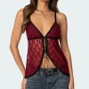 Maude Tie Front Sheer Lace Top