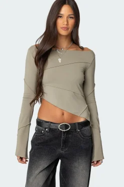 Maura Boat Neck Asymmetric Top