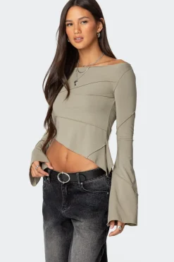 Maura Boat Neck Asymmetric Top