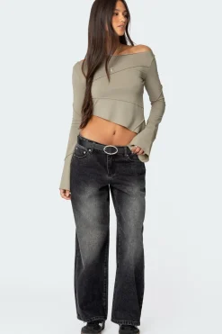 Maura Boat Neck Asymmetric Top