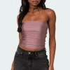Maxeen Shiny Gathered Tube Top