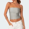 Maxeen Shiny Gathered Tube Top
