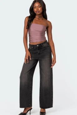 Maxeen Shiny Gathered Tube Top