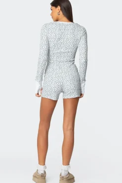 Meadow Printed Waffle Romper