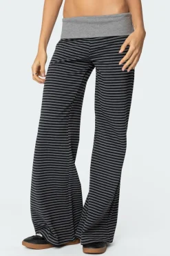 Meggy Striped Fold Over Pants