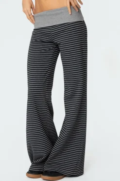 Meggy Striped Fold Over Pants