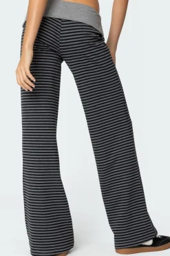 Meggy Striped Fold Over Pants