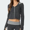 Meggy Striped Zip Up Hoodie