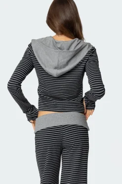 Meggy Striped Zip Up Hoodie