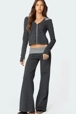 Meggy Striped Zip Up Hoodie