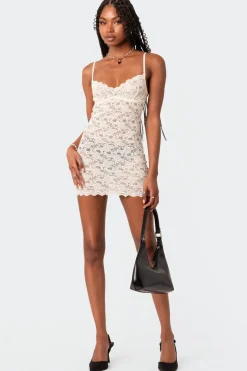 Melia Sheer Lace Mini Dress