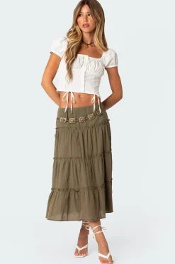 Melinda Tiered Midi Skirt