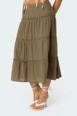 Melinda Tiered Midi Skirt