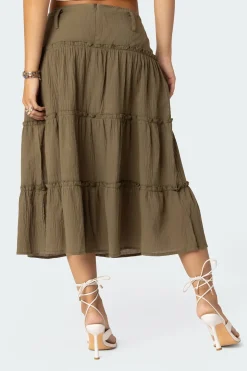 Melinda Tiered Midi Skirt