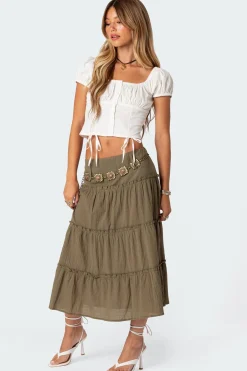 Melinda Tiered Midi Skirt