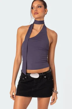 Melony Asymmetric Scarf Top