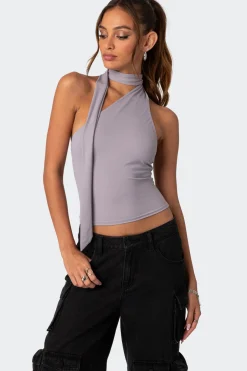 Melony Asymmetric Scarf Top