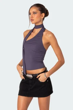 Melony Asymmetric Scarf Top