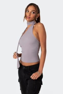 Melony Asymmetric Scarf Top