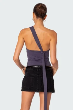 Melony Asymmetric Scarf Top