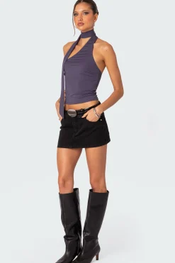 Melony Asymmetric Scarf Top