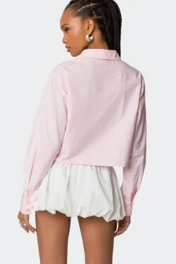 Melrose Tie Front Collared Top