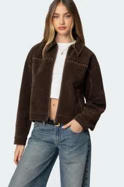 Memphis Studded Faux Suede Jacket